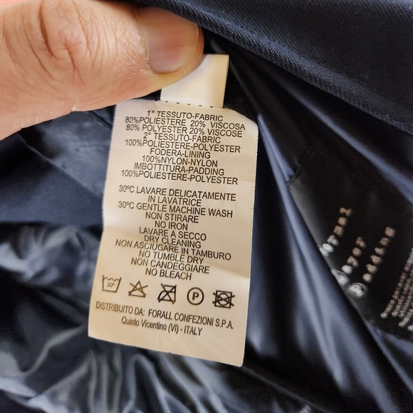 Trendy LAB PAL ZILERI Navy Blue Grey Thermal Layer Padding Puffer Jacket 46 EU - Picture 11 of 11